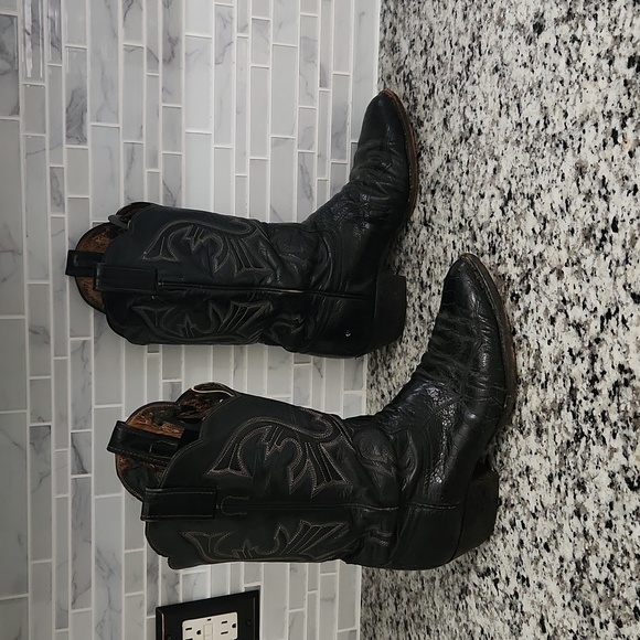 Vintage Black Handmade Laramie Alligator Cowboy Boots sz 10.5 western main image 8